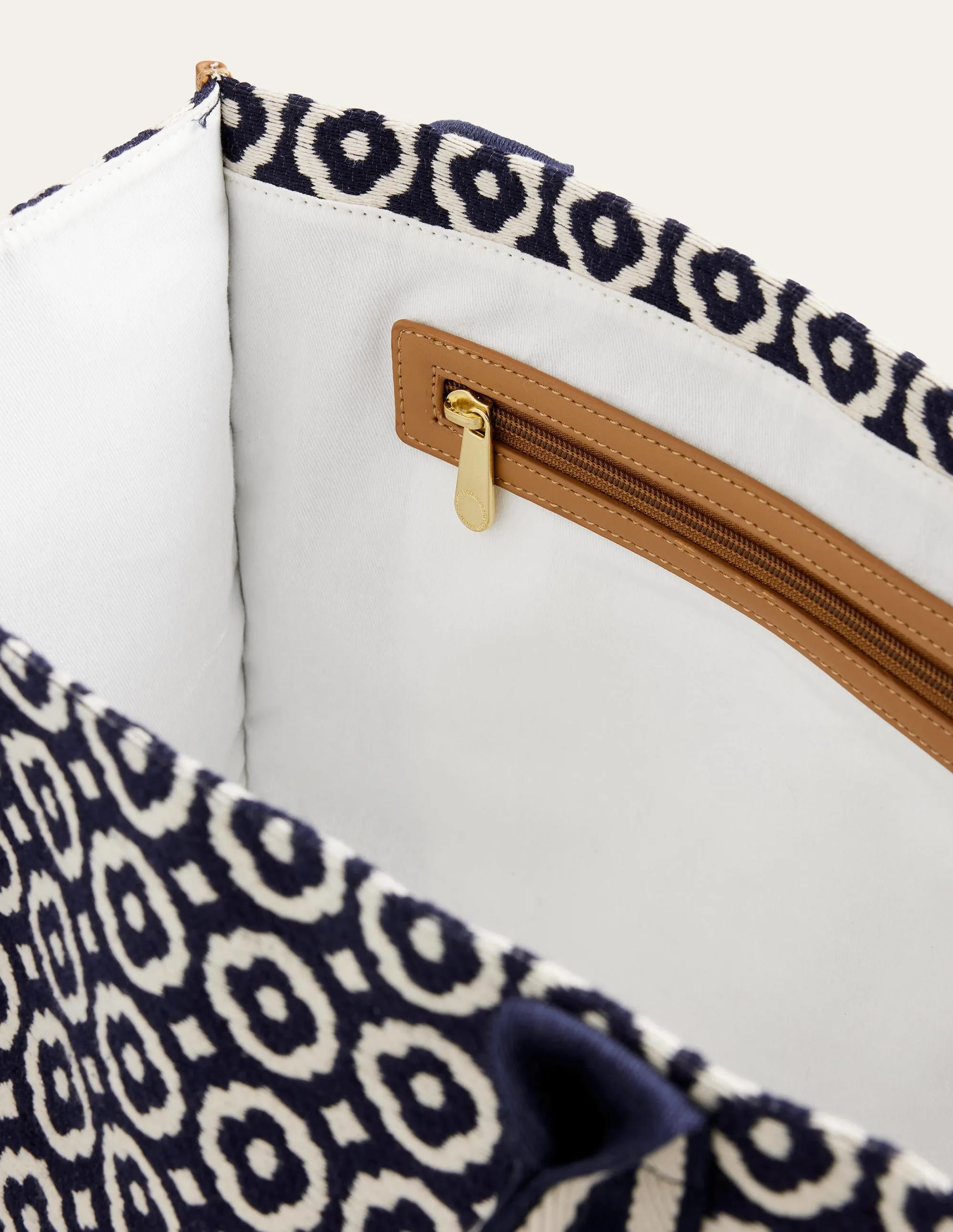 Tilda Canvas Tote Bag-Navy, Geo