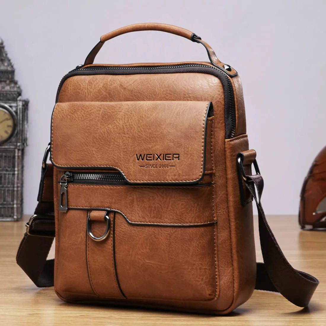 Vintage Auburn Messenger Bag