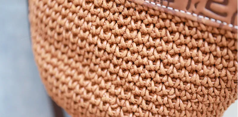 Vintage Woven Linen And Leather Over The Shoulder Bag Crossbody Small Bags For Women