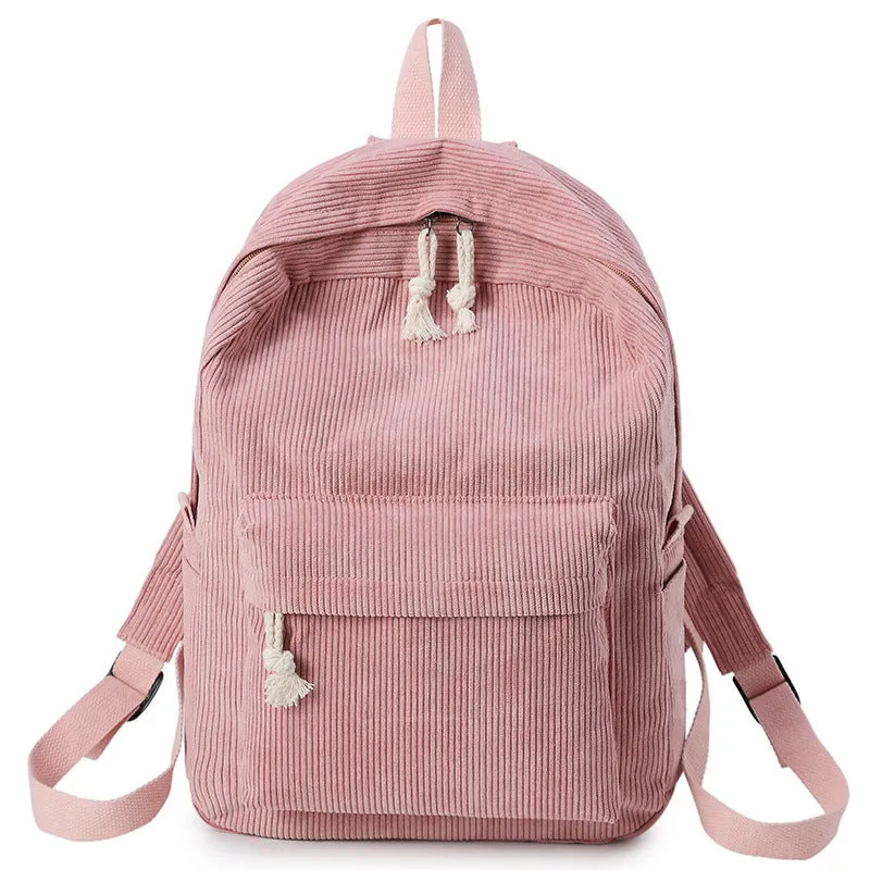 Vvsha backpack inspo Schoolbag Women's Korean-Style Harajuku Regular Script Ulzzang High School Student Personality Corduroy Preppy Style Backpack Women's Backpack