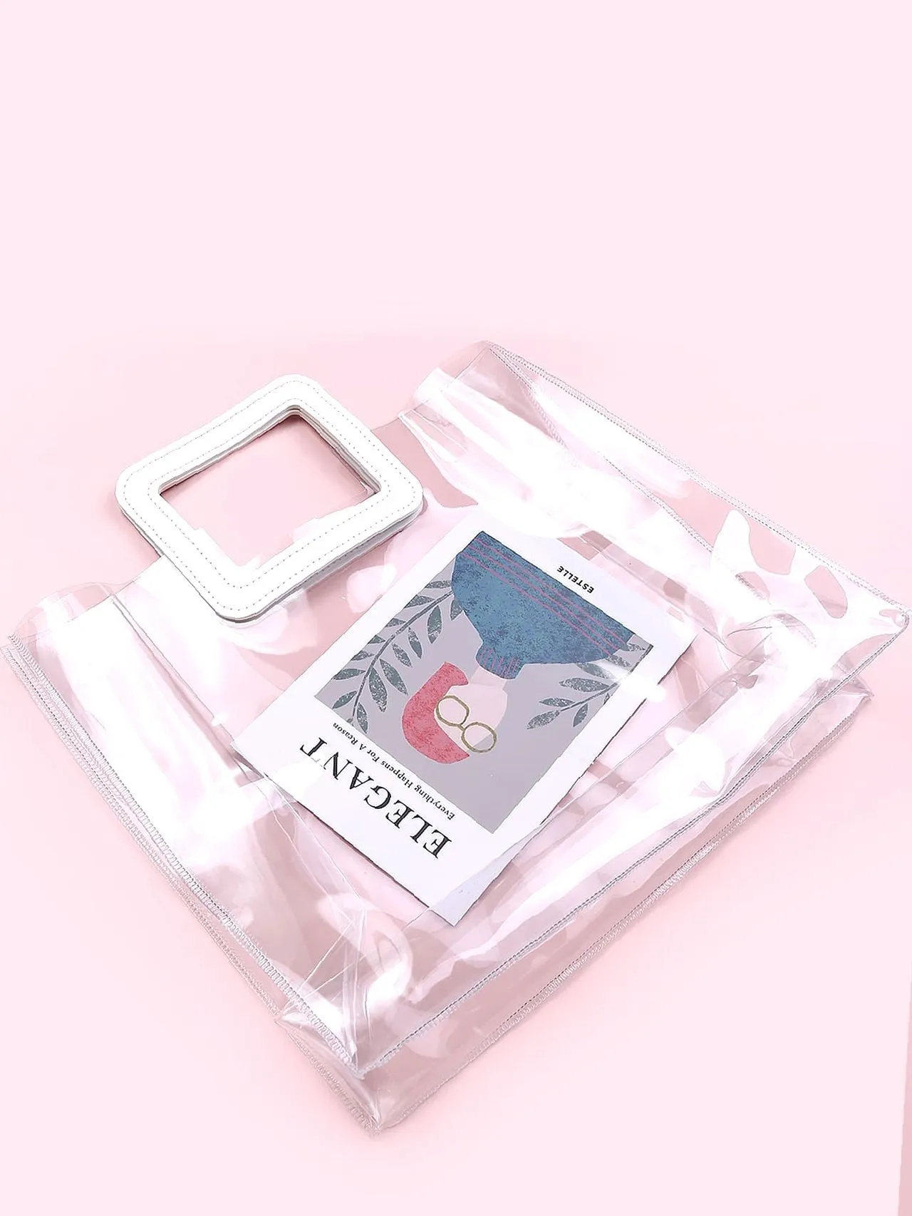 Vvsha Minimalist Clear Top Handle Bag   Women Tote Bags