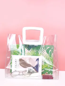 Vvsha Minimalist Clear Top Handle Bag   Women Tote Bags