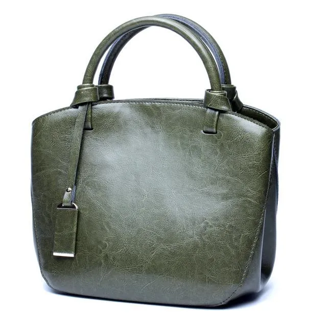 Women Vintage Rich and Premium Faux-Leather Women Tote Bag with Leather Tag