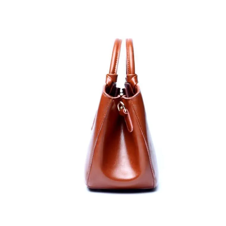 Women Vintage Rich and Premium Faux-Leather Women Tote Bag with Leather Tag