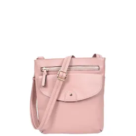 Womens Cross Body Sling Bag Leather Messenger HOL5 Woodrose